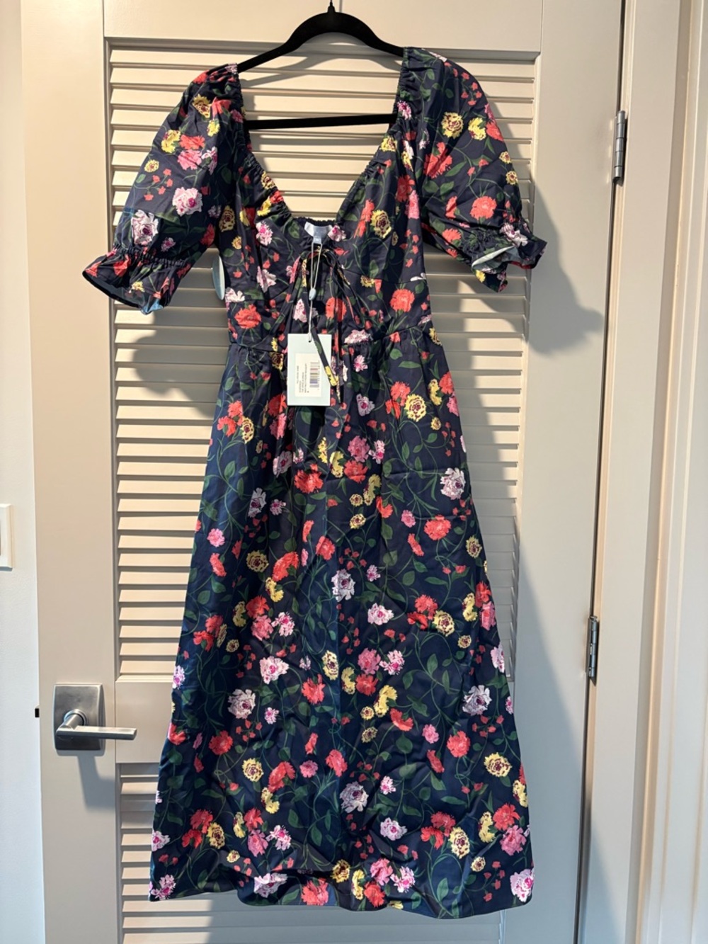NWT Hill House Home The Ophelia Nap Dress Navy Peony Bouquet Cotton Sateen - Picture 2 of 9